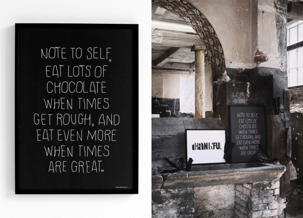 Note to self. Eat lots of chocolate, by Therese Sennerholt