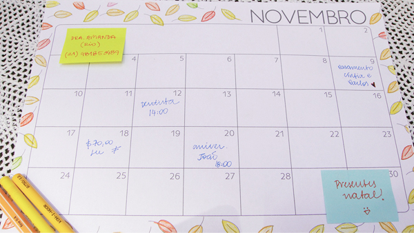 Planejamento mensal - novembro de 2013
