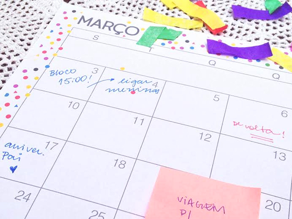 Planejamento mensal - março de 2014