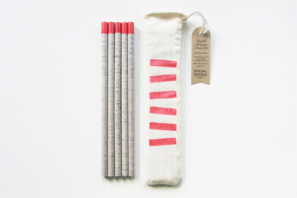 Recycled Newspaper Pencils, by Social Goods Co.
