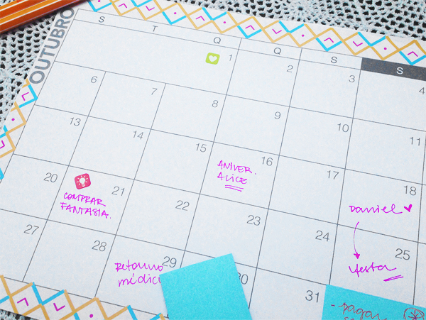 Planejamento mensal - outubro de 2014