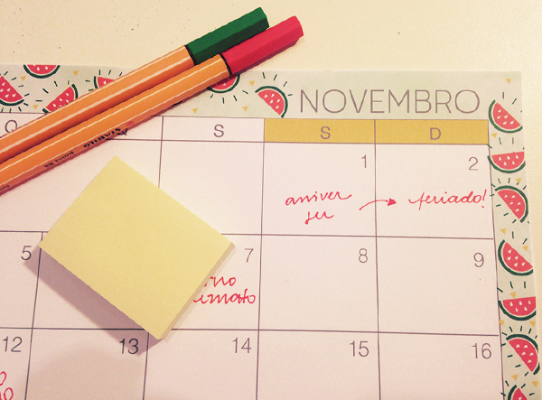Planejamento mensal - novembro de 2014