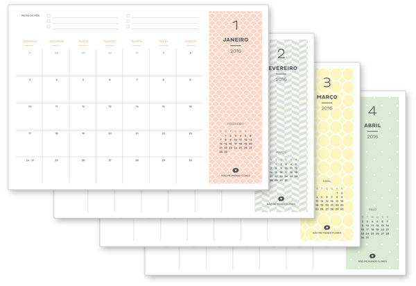 Planner Mensal 2016 | Blog Não Me Mande Flores