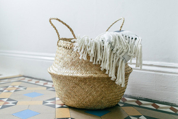 Seagrass Belly Basket from Collectie | Cesta de material natural para plantas grandes | Blog Não Me Mande Flores