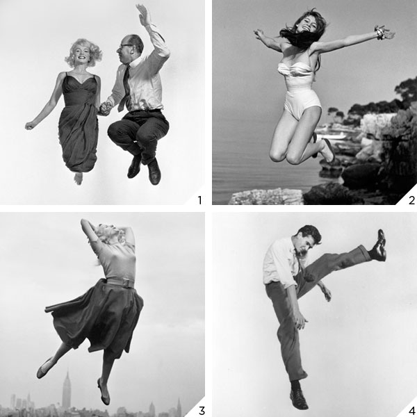 Os pulos de Philippe Halsman: Marilyn Monroe & Arthur Miller, Brigitte Bardot, Eva Marie Saint e Anthony Perkins