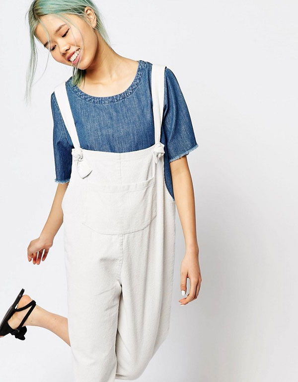 ASOS New 90's - Zacro Oversized Dungaree Jumpsuit With Front Pocket In Corduroy
