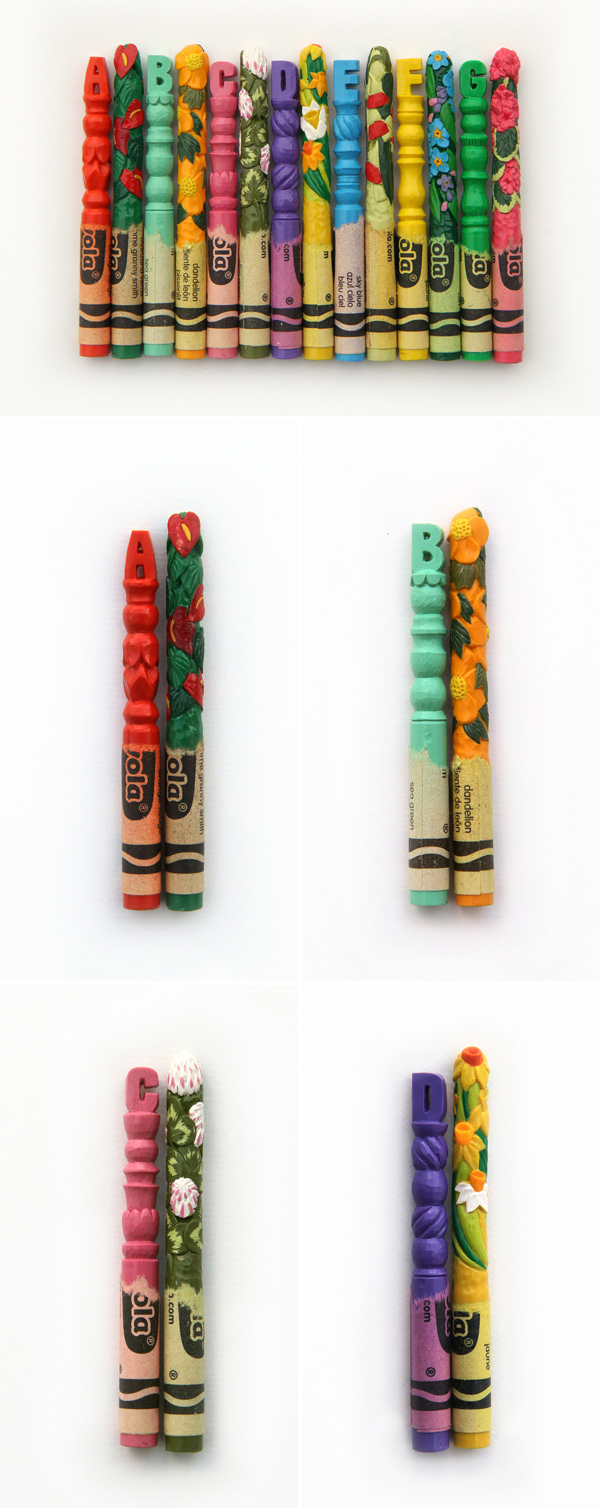 Flora, por Diem Chau | Esculturas em lápis Crayola