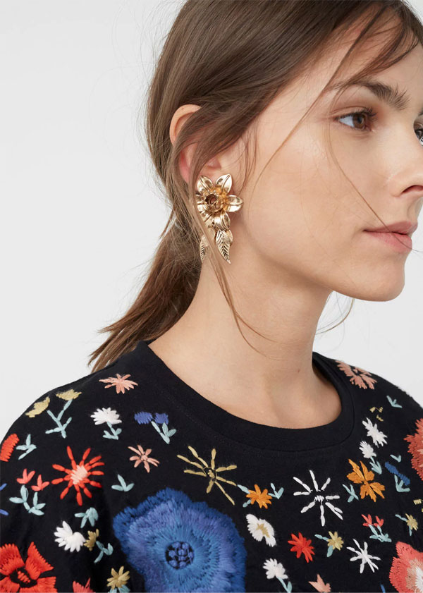 MANGO Statement Earrings | Floral earrings