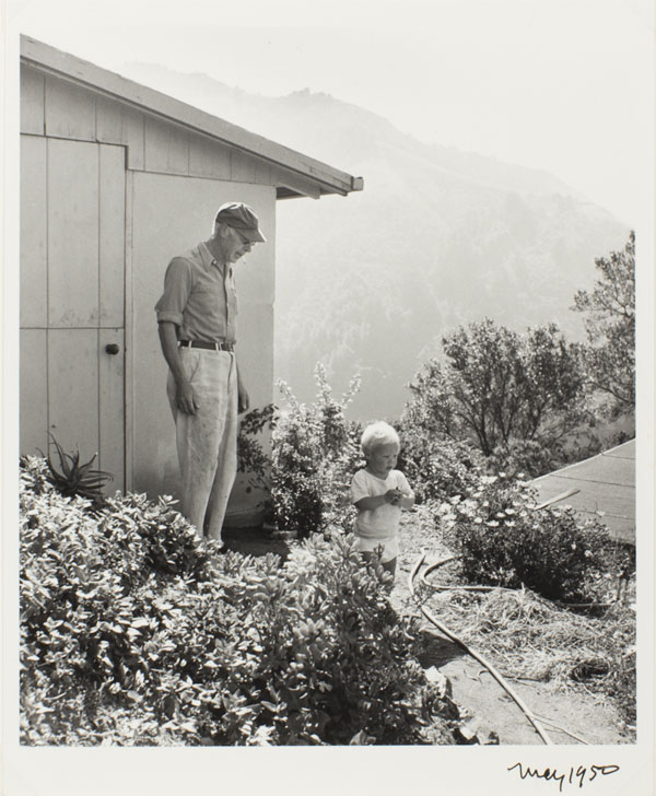 Henry Miller and Son Tony, Big Sur, California by Mary Randlett