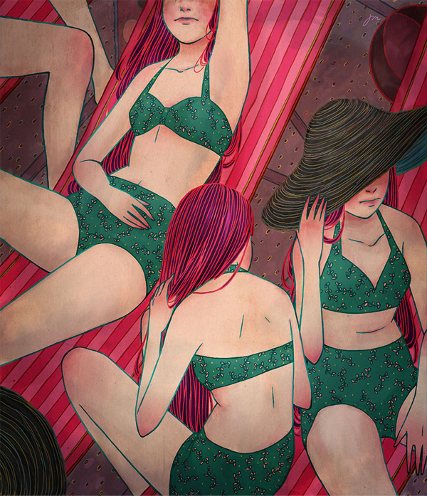 Jongmee Illustration | Girls in Bikinis