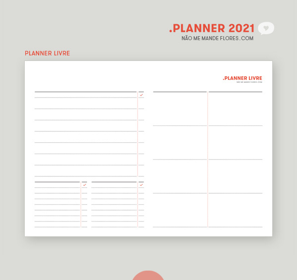 Planner 2021 Livre • Não Me Mande Flores - download GRATUITO - freebie